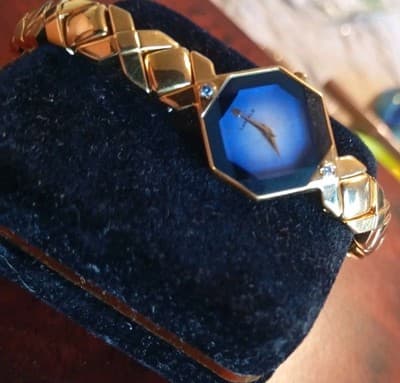 Gold Ladies Seiko Lassale watch Diamond Irridescent dial facet crystal 4n00-6639 - Image 1