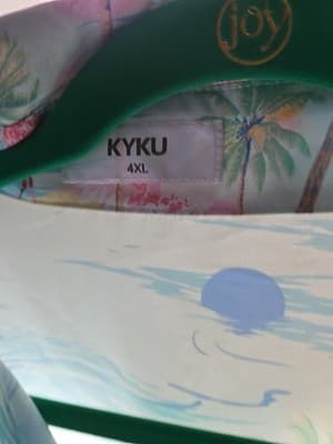 KYKU Funky Hawaiian Shirt for Men Palm Trees., Fla.ingos, 4XL NWT - Thumbnail 2