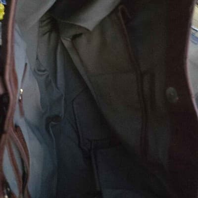 G.I.L.I. Brown Ostrich Embossed Leather Large Tote Hobo Bag Tassel - Thumbnail 5