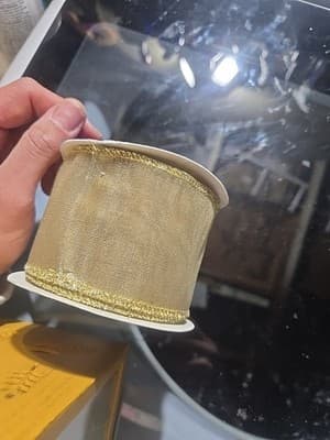 1Roll Horizon Fabrics Wire Edge Ribbon Spun Gold Color #40x3 Yds and #9x4 Yds - Thumbnail 2