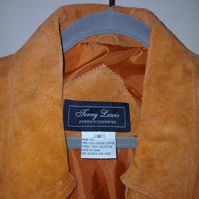 Terry Lewis Classic Luxuries Leather Jacket L Large RN 77025 Orange shoulder pad - Image 1