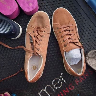 Taos Z Soul Women's Shoes Golden Tan Suede Lace Up Side Zip - Thumbnail 2