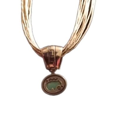 Carolyn Pollack 925 Reversible Turquoise Pendant Bear + Liquid Silver Necklace - Thumbnail 4