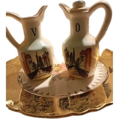VINTAGE CERAMIC VINEGAR & OIL CRUETS - JAPAN - Image 1