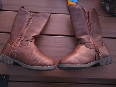 NEW-Toddler Girls OshKosh B'gosh Lumi Brown Riding Boots-Size8 Msrp $50 - Image 1