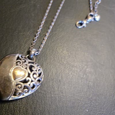 Brighton Ecstatic Heart Crystal Silver & Gold Pendant Necklace - Reversible - Thumbnail 4