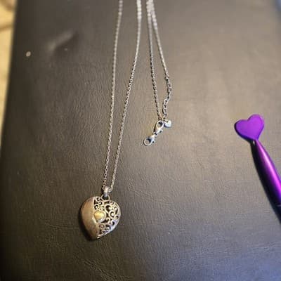 Brighton Ecstatic Heart Crystal Silver & Gold Pendant Necklace - Reversible - Thumbnail 3