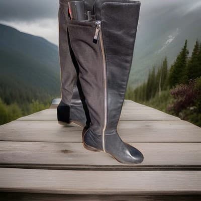 New Michael Kors Bromley Flat Knee High Boot Women’s Black 5m - Thumbnail 2