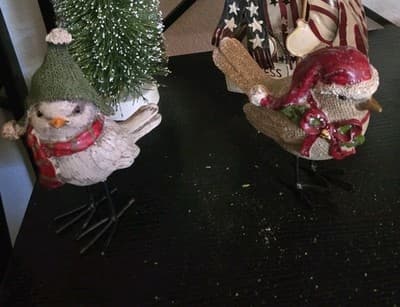 2pc Birds with Santa Hat by Valerie - Image 1