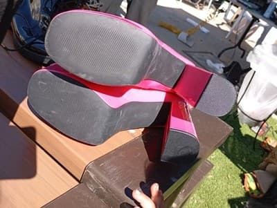 Womens Fashion Shiny Round Toe Platform Block Heel Mid Calf Boots Size 10 - Thumbnail 3