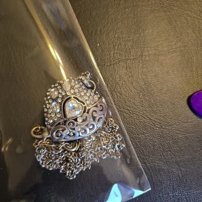 Brighton Ecstatic Heart Crystal Silver & Gold Pendant Necklace - Reversible - Thumbnail 2