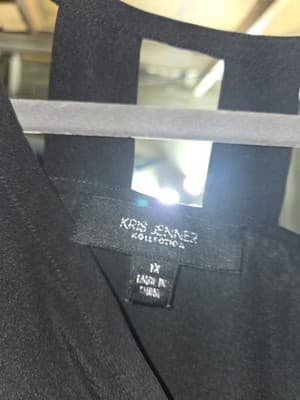 Kris Jenner Kollection Women 1xl Short Sleeve Black Tunic Blouse Shoulder Straps - Thumbnail 4