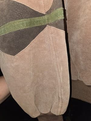 Vintage 80s–90s SOOTH Authentic Club Suede Patchwork Bomber Jacket – Tan... - Thumbnail 4