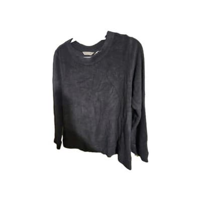 Denim & Co. Baby Sherpa Crew Neck Sweatshirt-Navy-Medium-NEW-A58076 - Thumbnail 3