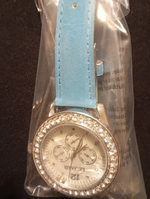 Kessaris Pearlized Dial Crystal Accent Bezel Roun Case 40 mm Watch - Thumbnail 3
