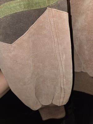 Vintage 80s–90s SOOTH Authentic Club Suede Patchwork Bomber Jacket – Tan... - Thumbnail 5