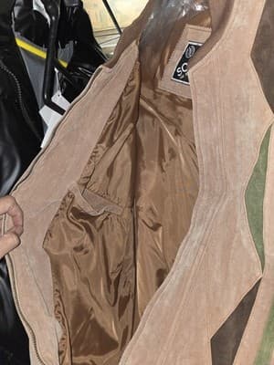 Vintage 80s–90s SOOTH Authentic Club Suede Patchwork Bomber Jacket – Tan... - Thumbnail 7