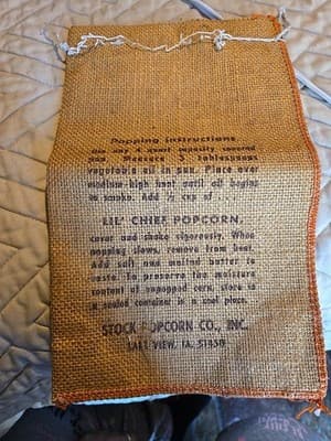 Vintage LIL' CHIEF Popcorn Sack Bag 8" x 12.5 ", Lake View, IA - Thumbnail 2