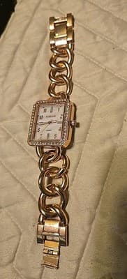 Womens Kessaris Rose Gold Mother Of Pearl Crystals Watch Bracelet New Battery - Thumbnail 2