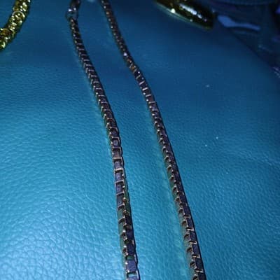 Beautiful Milor Italy Bronze Rose Gold Box Chain necklace 20” Signed DR1 - Thumbnail 2