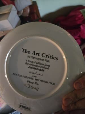 Dachshunds Puppy Dog, The Art Critics, Christopher Nick The Danbury Mint Plate - Thumbnail 2