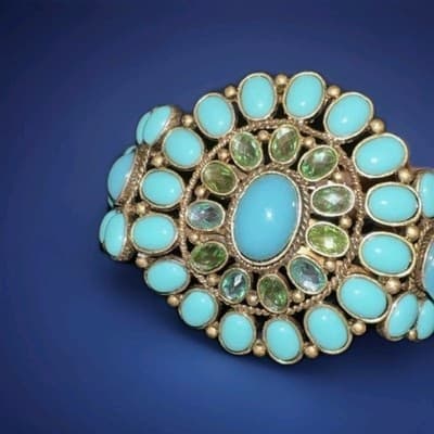 Concho Turquoise Bracelet Vintage - made In China - Thumbnail 2