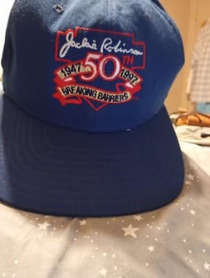 VTG 90s New Era 1997 Jackie Robinson 50th MLB Baseball USA Snapback Hat Cap - Image 1