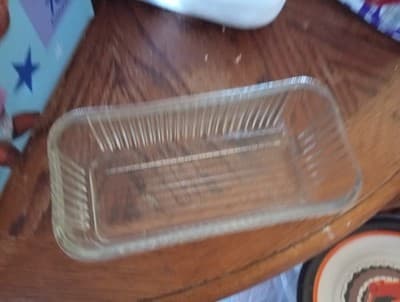 Federal Glass Ribbed Rectangular Refrigerator Dish with Vegetable Pattern Lid - Thumbnail 3