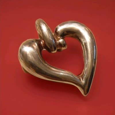 925 Sterling Silver Vintage Open Puffy Floating Love Heart Pendant - Image 1