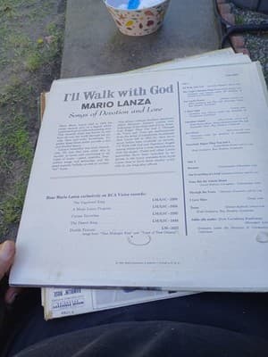Mario Lanza I'll Walk With God LP Vinyl Record 1962 - Thumbnail 2