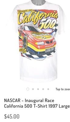 Vintage Single Stitch Tshirt ~ CALIFORNIA 500 Inaugural Race ~ XL New Unopen - Image 1