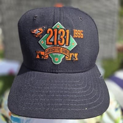 Baltimore Orioles Cal Ripken Jr. Record Break Vintage New Era Snapback Cap Hat - Image 1