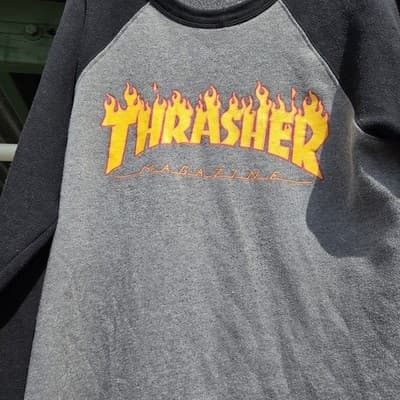 Thrasher M Vintage Big Logo Sweatshirt Sweater Streetwear Sk8 Skateboard 00s 90s - Image 1