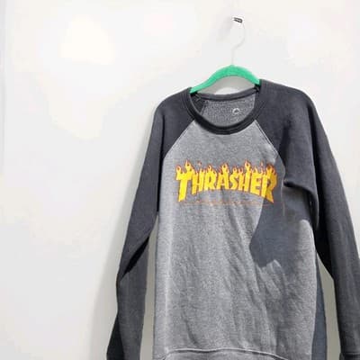 Thrasher M Vintage Big Logo Sweatshirt Sweater Streetwear Sk8 Skateboard 00s 90s - Thumbnail 2