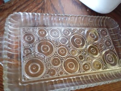 Vintage Anchor Glass Serva-Snack Serving Tray (only) Colonial Lady Pattern - Thumbnail 3