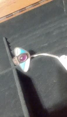 MINE FINDS BY JAY KING DESERT ROSE TRADING AMETHYST TURQUOISE MOP GEMSTONE RING - Thumbnail 2