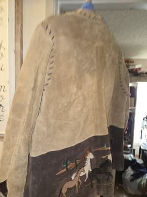 VTG Quaker Factory Leather Jacket Western Fall Horse Native Desert Retired 1xl - Thumbnail 4