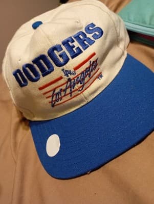 LA Los Angeles Dodgers Signature Vintage Snapback Hat White Rare - Image 1