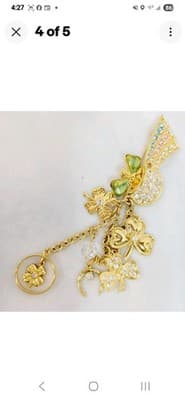 KIRKS FOLLY Pot of Gold Angel Rainbow brooch pin Goldtone Vintage - Image 1