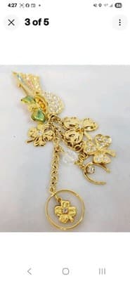 KIRKS FOLLY Pot of Gold Angel Rainbow brooch pin Goldtone Vintage - Thumbnail 2