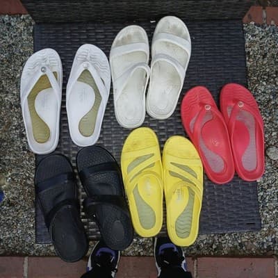 Cheeks Health Sandals By Tony Little Red Slip Ons Sz 10 - Thumbnail 2