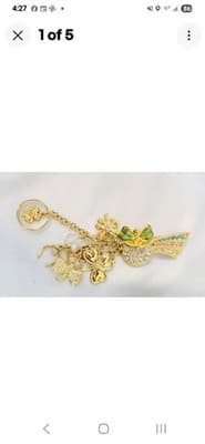 KIRKS FOLLY Pot of Gold Angel Rainbow brooch pin Goldtone Vintage - Thumbnail 3