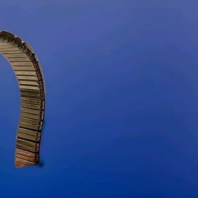 Vintage Milor Italy Stainless Steel & 18k Yellow Gold Stretch Flex Bracelet - Thumbnail 3