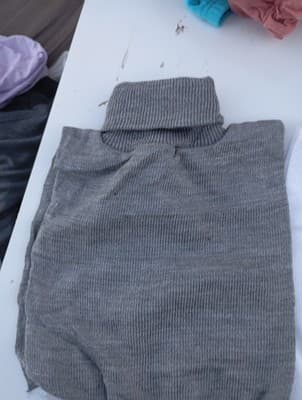 Vintage Unisex Red Mock Turtleneck Dickie 100% Acrylic - Thumbnail 2