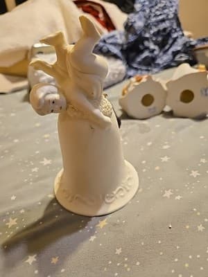 Vintage Porcelain Bisque Sweet Cherub Babies 5 " Bells - Image 1