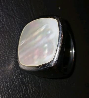 Mother Of Pearl Stainless Silver 925 Size 9 Ring - Thumbnail 2