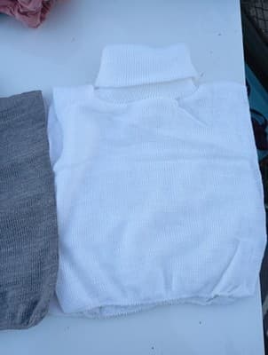 Vintage Unisex Red Mock Turtleneck Dickie 100% Acrylic - Thumbnail 3