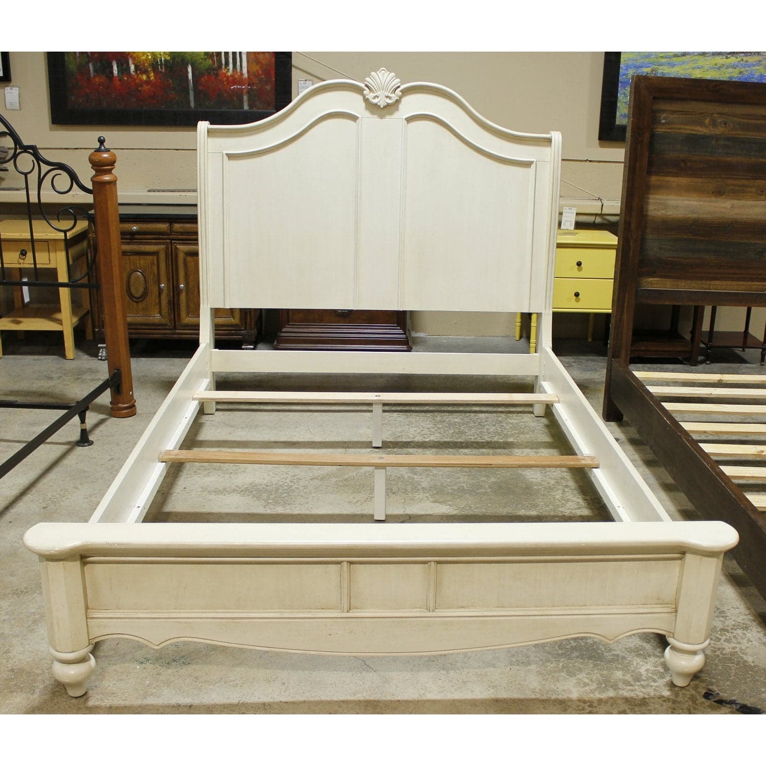 Interkraft Off-White Queen Bed - Ivory - Thumbnail 2