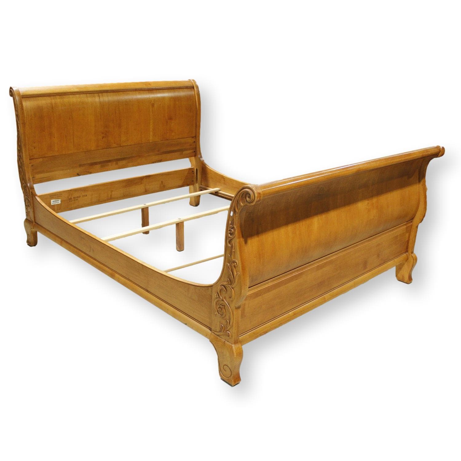 Ethan Allen Queen Sleigh Bed - Maple Finish - Image 1