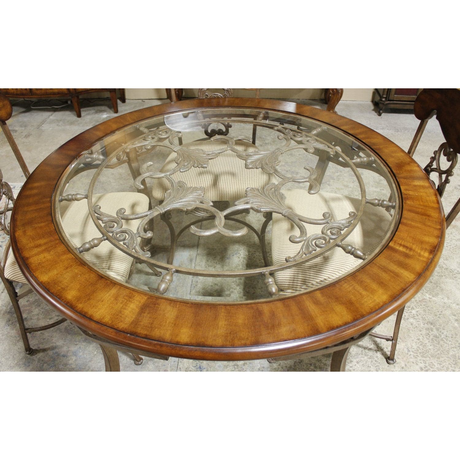Ashley Metal & Glass Dining Table w/4 Chairs - Thumbnail 3